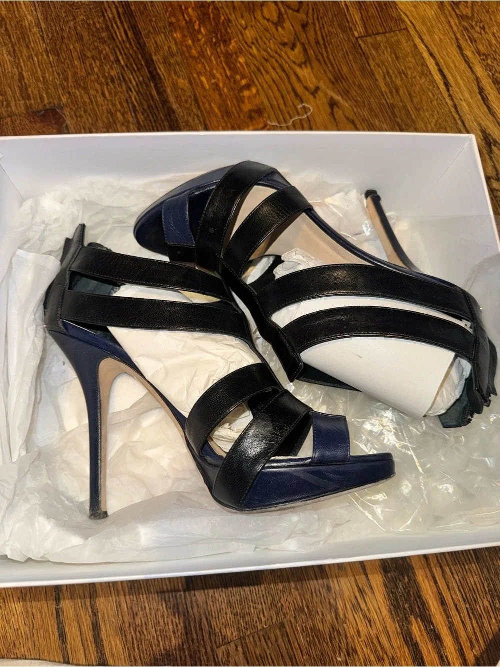 Dior Strappy Sandal Two Tone Cage Stilettos with Box